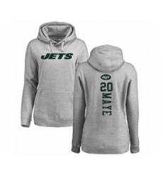 Football Women's New York Jets #20 Marcus Maye Ash Backer Pullover Hoodie