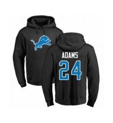 Football Detroit Lions #24 Andrew Adams Black Name & Number Logo Pullover Hoodie