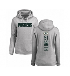 Football Women's Green Bay Packers #91 Preston Smith Ash Backer Hoodie