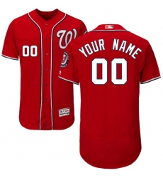 Men's Washington Nationals Majestic Alternate Scarlet Flex Base Authentic Collection Custom Jersey