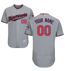 Men's Minnesota Twins Majestic Road Gray Flex Base Authentic Collection Custom Jersey