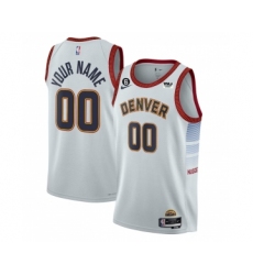 Men's Denver Nuggets Active Player Custom White 2022-23 Icon Edition With NO.6 Stitched Jersey