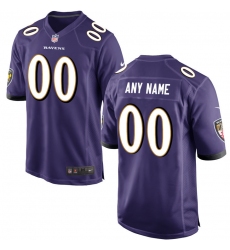 Men's Baltimore Ravens Nike Purple Custom Game Jersey