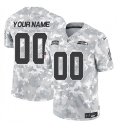Men's Seattle Seahawks Active Player Custom 2024 F.U.S.E Arctic Camo Salute To Service Limited Stitched Football Jersey