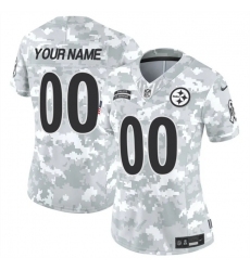 Women's Pittsburgh Steelers Active Player Custom 2024 F.U.S.E Arctic Camo Salute To Service Limited Stitched Football Jersey(Run Small)