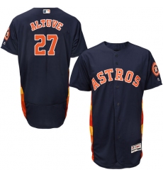 Men's Majestic Houston Astros #27 Jose Altuve Navy Blue Alternate Flex Base Authentic Collection MLB Jersey
