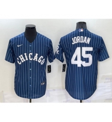 Men's Chicago White Sox #45 Michael Jordan Navy Cool Base Stitched Jersey