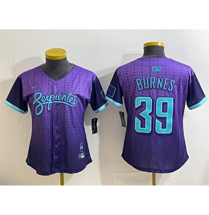 Women's Arizona Diamondbacks #39 Corbin Burnes Purple 2025 City Connect Limited Stitched Baseball Jersey(Run Small)