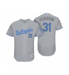 Men's Los Angeles Dodgers #31 Joc Pederson Gray 2017 Fathers Day Flex Base Jersey