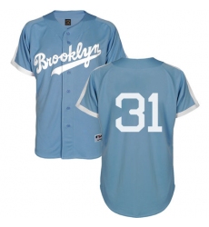 Men's Majestic Los Angeles Dodgers #31 Joc Pederson Replica Light Blue Cooperstown MLB Jersey