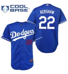 Men's Majestic Los Angeles Dodgers #22 Clayton Kershaw Authentic Royal Blue Cool Base MLB Jersey