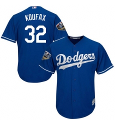 Women's Majestic Los Angeles Dodgers #32 Sandy Koufax Authentic Royal Blue Alternate Cool Base 2018 World Series MLB Jersey