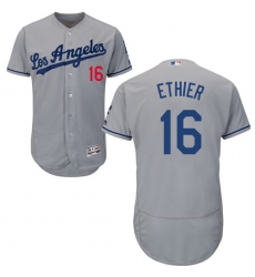 Men's Majestic Los Angeles Dodgers #16 Andre Ethier Grey Flexbase Authentic Collection MLB Jersey