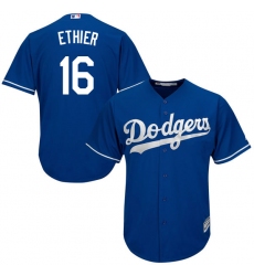 Youth Majestic Los Angeles Dodgers #16 Andre Ethier Replica Royal Blue Alternate Cool Base MLB Jersey