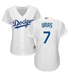 Women's Majestic Los Angeles Dodgers #7 Julio Urias Authentic White Home Cool Base MLB Jersey