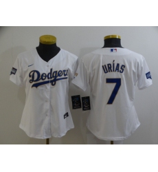 Women's Nike Los Angeles Dodgers #7 Julio Urias White Champions Authentic Jersey