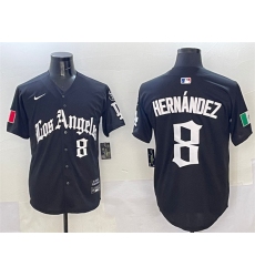 Men's Los Angeles Dodgers #8 Enrique Hernandez Black Mexico 2025 LA Gothic Style With Fernando Vapor Premier Limited Stitched Baseball Jersey