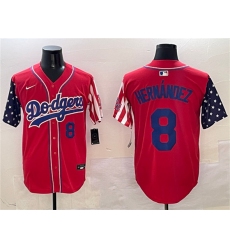 Men's Los Angeles Dodgers #8 Enrique Hernandez Red Limited Stitched Baseball Jersey