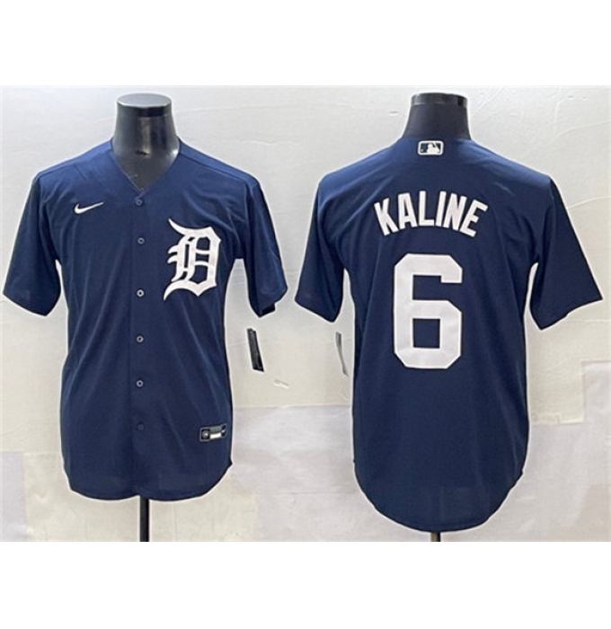 Men's Detroit Tigers #6 Al Kaline Navy Cool Base Stitched Baseball Jersey