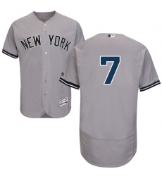 Men's Majestic New York Yankees #7 Mickey Mantle Grey Road Flex Base Authentic Collection MLB Jersey