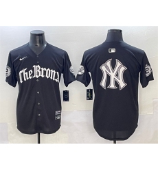 Mens New York Yankees Team Big Logo Black 'Gothic Legacy Edition' Vapor Premier Limited Stitched Baseball Jersey