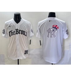 Men's New York Yankees Team Big Logo White 'Gothic Legacy Edition' Vapor Premier Limited Stitched Baseball Jersey