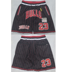 Men's Chicago Bulls #23 Michael Jordan Black Shorts (Run Small)