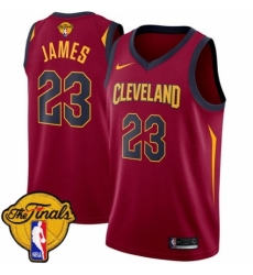 Men's Nike Cleveland Cavaliers #23 LeBron James Swingman Maroon 2018 NBA Finals Bound NBA Jersey - Icon Edition