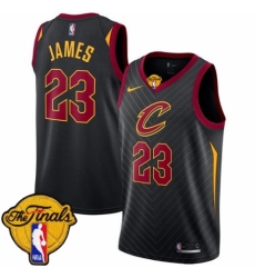 Women's Nike Cleveland Cavaliers #23 LeBron James Swingman Black 2018 NBA Finals Bound NBA Jersey Statement Edition