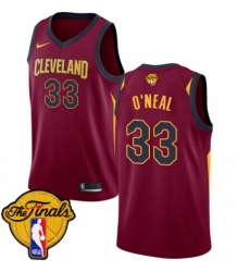 Men's Nike Cleveland Cavaliers #33 Shaquille O'Neal Swingman Maroon 2018 NBA Finals Bound NBA Jersey - Icon Edition
