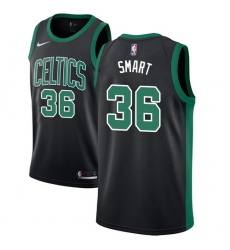 Women's Adidas Boston Celtics #36 Marcus Smart Swingman Black NBA Jersey - Statement Edition