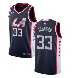 Women's Nike Los Angeles Clippers #33 Wesley Johnson Swingman Navy Blue NBA Jersey - City Edition