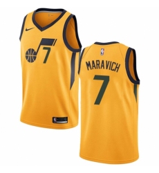 Youth Nike Utah Jazz #7 Pete Maravich Swingman Gold NBA Jersey Statement Edition
