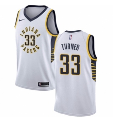 Men's Nike Indiana Pacers #33 Myles Turner Swingman White NBA Jersey - Association Edition