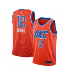 Men's Oklahoma City Thunder #12 Steven Adams Authentic Orange Finished Basketball Jersey - Statement Edition