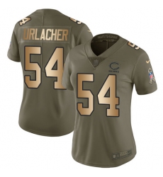 Women's Nike Chicago Bears #54 Brian Urlacher Limited Olive/Gold Salute to Service NFL Jersey