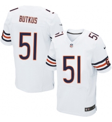 Men's Nike Chicago Bears #51 Dick Butkus Elite White NFL Jersey