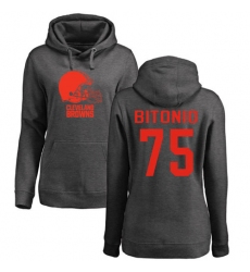 NFL Women's Nike Cleveland Browns #75 Joel Bitonio Ash One Color Pullover Hoodie