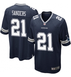 Men's Nike Dallas Cowboys #21 Deion Sanders Game Navy Blue Team Color NFL Jersey