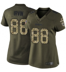 Women's Nike Dallas Cowboys #88 Michael Irvin Elite Green Salute to Service NFL Jersey