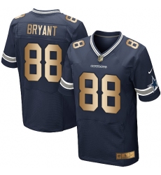 Men's Nike Dallas Cowboys #88 Dez Bryant Elite Navy/Gold Team Color NFL Jersey