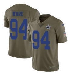 Youth Nike Dallas Cowboys #94 DeMarcus Ware Limited Olive 2017 Salute to Service NFL Jersey