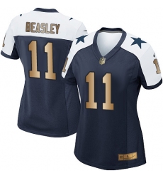 Women's Nike Dallas Cowboys #11 Cole Beasley Elite Navy/Gold Throwback Alternate NFL Jersey