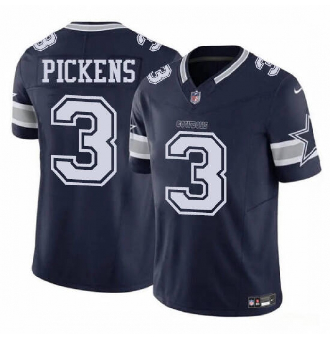 Men's Dallas Cowboys #3 George Pickens Blue 2025 Draft F.U.S.E. Vapor Untouchable Limited Football Stitched Jersey