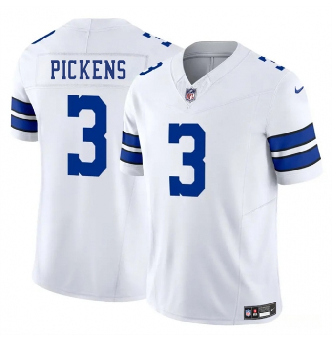 Men's Dallas Cowboys #3 George pickens White 2025 F.U.S.E. Vapor Untouchable Limited Football Stitched Jersey