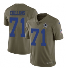 Men's Nike Dallas Cowboys #71 La'el Collins Limited Olive 2017 Salute to Service NFL Jersey