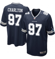 Men's Nike Dallas Cowboys #97 Taco Charlton Game Navy Blue Team Color NFL Jersey