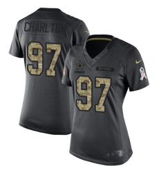 Women's Nike Dallas Cowboys #97 Taco Charlton Limited Black 2016 Salute to Service NFL Jersey