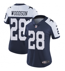 Women's Nike Dallas Cowboys #28 Darren Woodson Navy Blue Throwback Alternate Vapor Untouchable Limited Player NFL Jersey