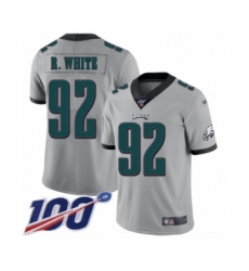 Youth Philadelphia Eagles #92 Reggie White Limited Silver Inverted Legend 100th Season Football Jersey